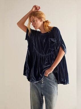 Free People Moon City Velvet Blue